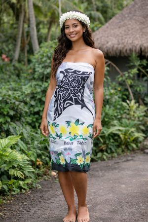 paréo vahiné blanc